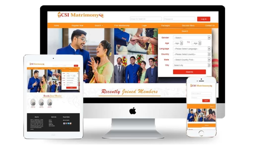 Custom matrimonial website development platform